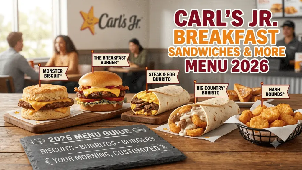Carls Jr Breakfast Sandwiches More Menu